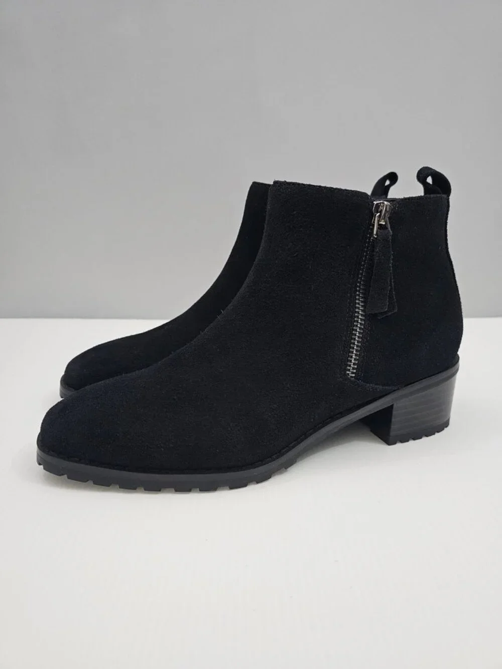Blondo Samara Waterproof Ankle Boot Black Suede Block Heel Womens 8 NEW